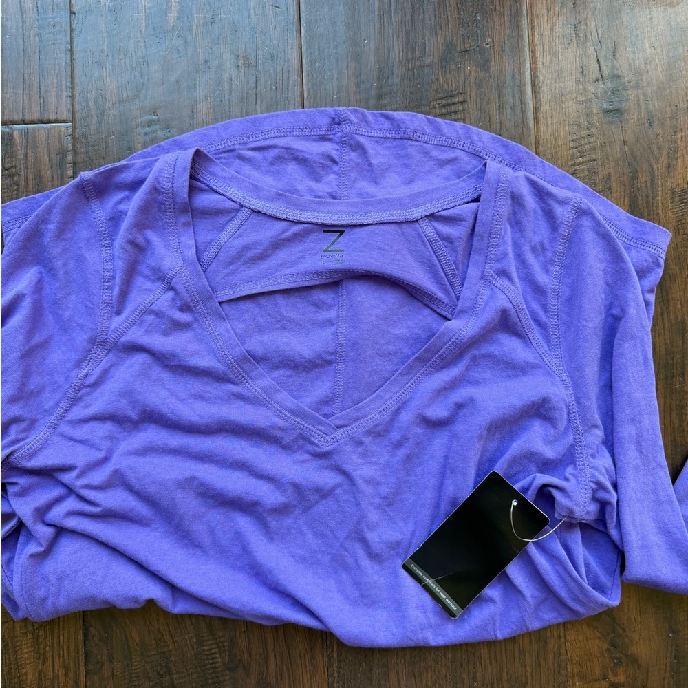 Zella V-Neck Long Sleeve Top - Lavender Purple